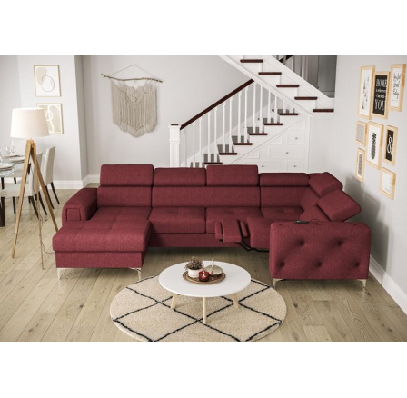Rohová sedací souprava ORION MAX III , relax s funkcí spaní 165x320x190 cm - červená , pravá Rohová sedací souprava ORION MAX III , relax s funkcí spaní 165x320x190 cm - červená , pravá