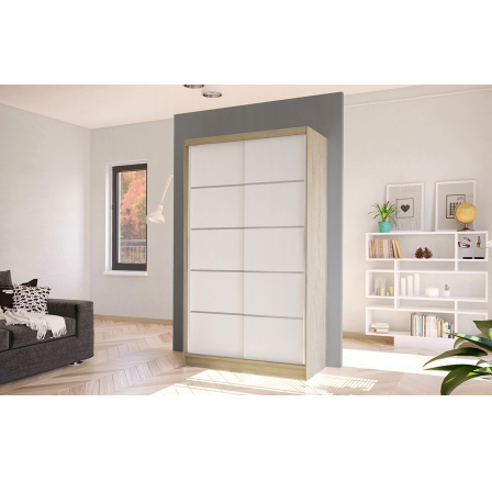 Skříň Diem IV 100 - dub sonoma/bílá