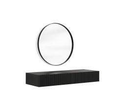 NICOLE TOALETKA 100 2SZ - černý mat / závěsná + NICOLE ZRCADLO 60 - černý