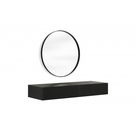 NICOLE TOALETKA 100 2SZ - černý mat / závěsná + NICOLE ZRCADLO 60 - černý