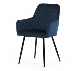 Jídelní židle, modrá, sametová látka, DCH-215 BLUE4