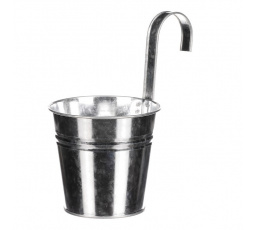 Obal na květiny - na zavěšení, zinkový, barva stříbrná