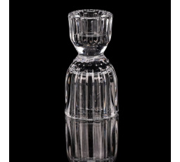 Svícen skleněný - 10 cm, rovný, na kónickou svíčku, čirý