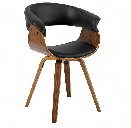 Židle OHIO z ekokůže Černá Ohýbaná překližka