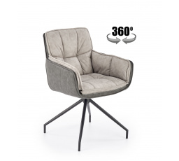 Jídelní otočná židle K523, Šedá/Tmavě šedá/Černá
