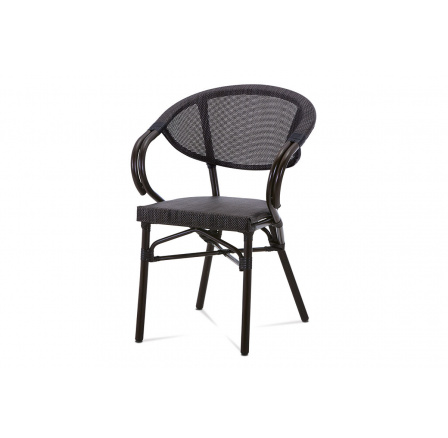 Zahradní židle, kov hnědý, textil černý