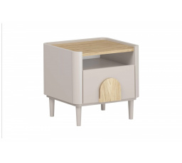 AMILIO NOČNÍ STOLEK 50 1KS - kašmír / olejovaný dub / úchyty světlý dub / nohy kašmír