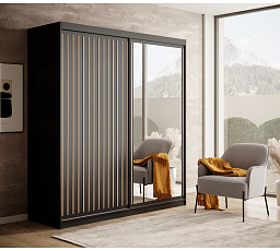 Posuvná skříň Delia 180 Černá+Artisan