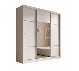 Šatní skříň Keri 200 Bílá+Stříbrná