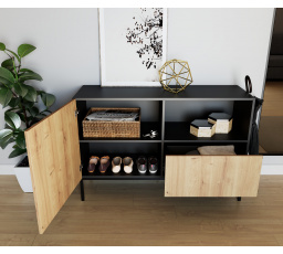Lanzzi 120 Komoda Černý Mat /Dub Artisan Černý Mat, Dub Artisan 120x80