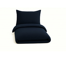 Mušelínové povlečení 140x200, 70x90 cm tmavě modré