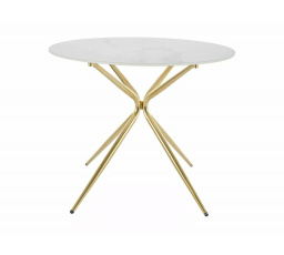 Jídelní stůl AZALIA, Efekt bílého mramoru/Zlatá