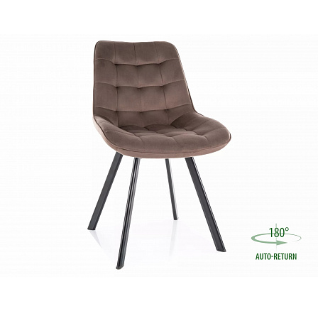 Jídelní otočná židle MONTI VELVET, Cappuccino Bluvel 38/Černá Jídelní otočná židle MONTI VELVET, Cappuccino Bluvel 38/Černá