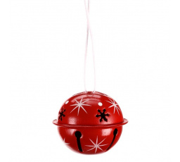 Rolničky kovové střední - na pověšení, červené, cena za balení (6 ks)