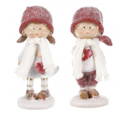 Děti s červenou čepicí - polyresin, mix 2, cena za 1 ks