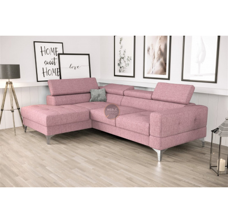 Rohová sedací souprava TOSCANIA MINI s funkcí spaní 170x250 cm - růžová, levá Rohová sedací souprava TOSCANIA MINI s funkcí spaní 170x250 cm - růžová, levá