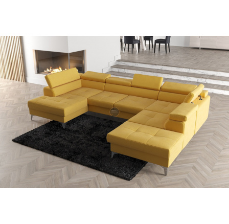 Rohová sedací souprava TOSCANIA MAX II 170x350x220 - žlutá , pravá Rohová sedací souprava TOSCANIA MAX II 170x350x220 - žlutá , pravá