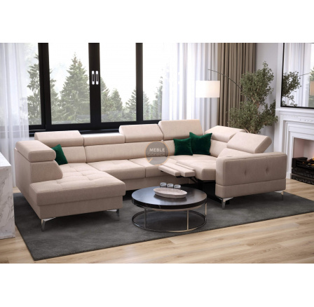 Rohová sedací souprava TOSCANIA MAX I , relax s funkcí spaní 170x350x185 cm - pravá, růžová Rohová sedací souprava TOSCANIA MAX I , relax s funkcí spaní 170x350x185 cm - pravá, růžová