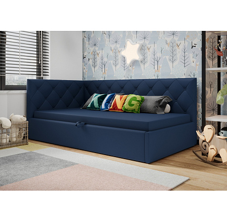 POSTEL ELZA PŘÍRODNÍ KŮŽE - Levá strana, 90x200 POSTEL ELZA PŘÍRODNÍ KŮŽE - Levá strana, 90x200