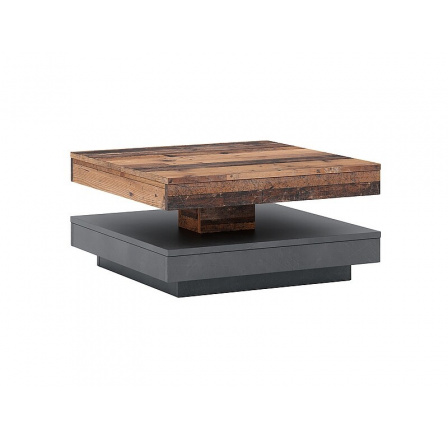 Konferenční otočný stůl COTTO, Old wood/Matera tmavě šedá