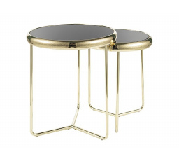 Konferenční stůl SCARLET II set 2 stolů, Černá/Zlatá