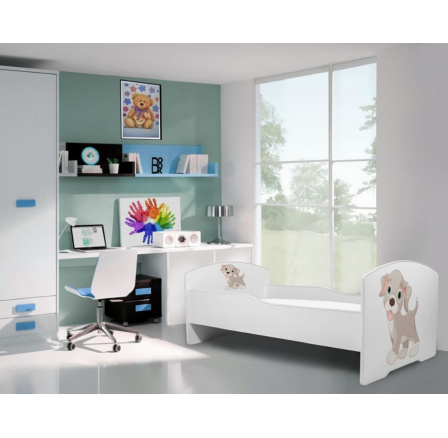 Postel s matrací PEPE DOG 140x70 Bílá Postel s matrací PEPE DOG 140x70 Bílá