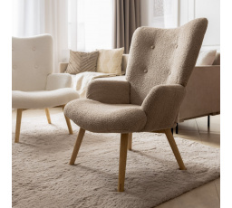 Křeslo MOSS TEDDY BOUCLE béžové 70x95 cm