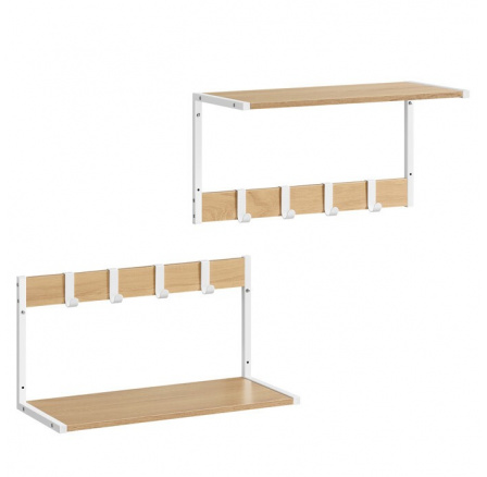 Set 2 nástěnných poliček, mdf, béžová, ABP-E1083 WT Set 2 nástěnných poliček, mdf, béžová, ABP-E1083 WT