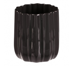 Váza keramická - glazovaná, šedá antracitová