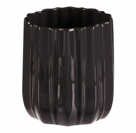 Váza keramická - glazovaná, šedá antracitová Váza keramická - glazovaná, šedá antracitová