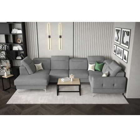 Rohová sedací souprava MALIBU MAX II 180x350x182 cm - šedá , pravá strana Rohová sedací souprava MALIBU MAX II 180x350x182 cm - šedá , pravá strana