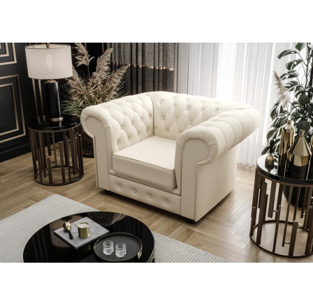 Křeslo MANCHESTER přírodní kůže - Kůže ecru Křeslo MANCHESTER přírodní kůže - Kůže ecru