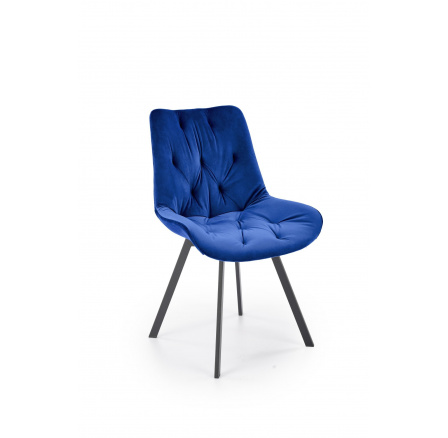 Jídelní otočná židle K519, Modrá/Černá