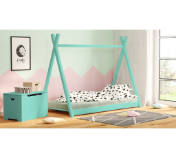 postel dzieciece drewniane Tipi 160x70, mieta  - výprodej