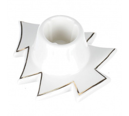 Svícen na kónickou svíčku - porcelán, tvar stromku, bílý