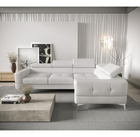 Rohová sedací souprava TOSCANIA 250x180 - bílá eko kůže , pravá