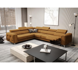 Rohová sedací souprava s funkcí , relax ORION I 325x255 cm - levá, oranžová