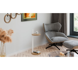 Pomocný stolek Claro kulatý průměr 30 cm - různé barvy na výběr - Dub Lancelot, Bílý Mat