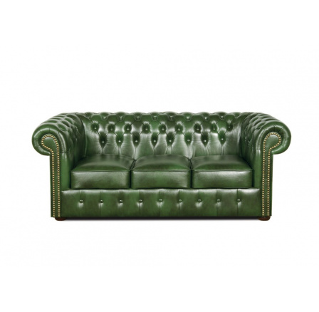 Pohovka Chesterfield Classic 3 kůže zelená
