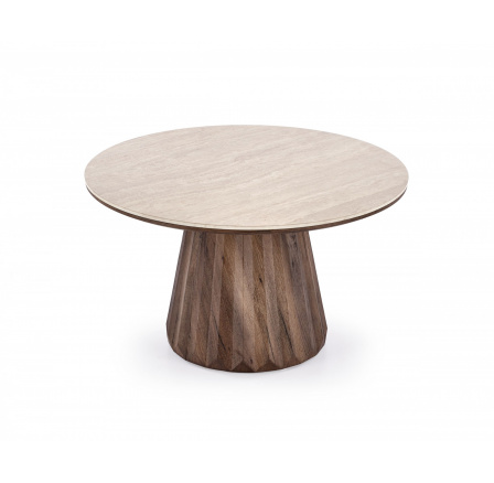 DIAVOLA stolek, travertin / ořechový (2p=1ks)