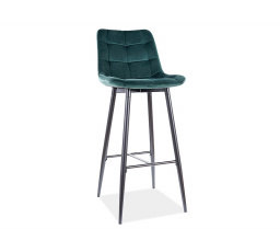 Barová židle CHIC H-1 Velvet, černá/zelený Bluvel 78