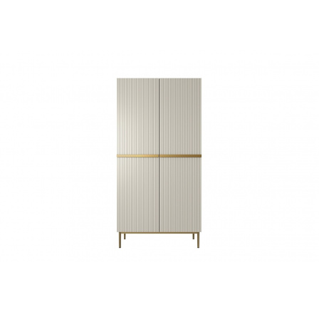 Šatní skříň Nicole, kašmír / zlaté nohy Šatní skříň Nicole, kašmír / zlaté nohy