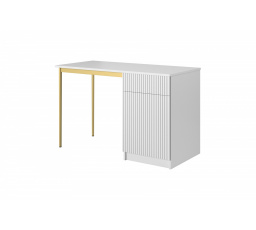 NICOLE PSACÍ STŮL 120 1D1SZ - bílý mat / zlatý rám