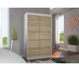 Posuvná skříň BENISSO 120 Bílá+Sonoma