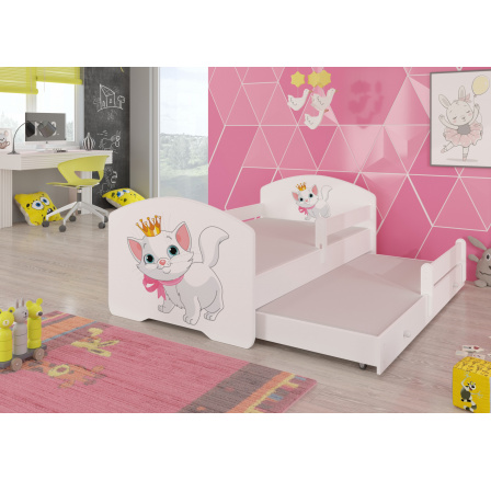 Dvojlůžko s bariérkou a matracemi PEPE II CAT 160X80 Bílá