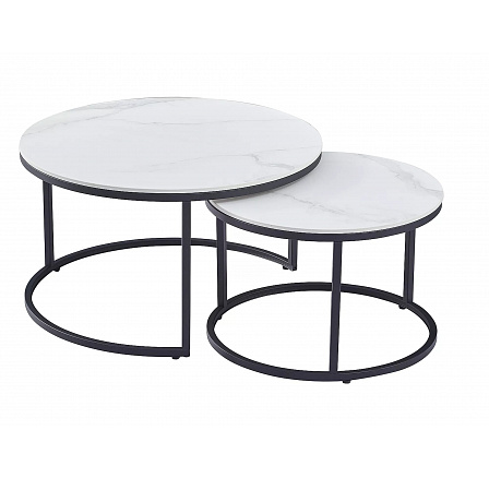 Konferenční stůl FERRANTE C, efekt bílého mramoru/černý mat Konferenční stůl FERRANTE C, efekt bílého mramoru/černý mat