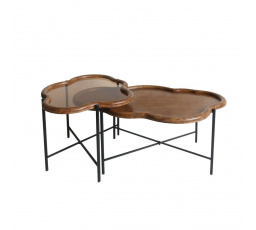 Konferenční stolek set LUCE Hnědý 89/66x50 / 51x40/45 cm 739651