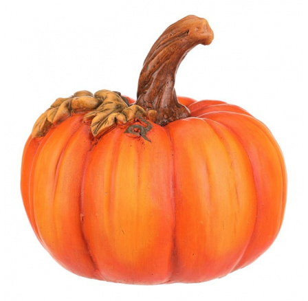 Dýně s lístky - dekorace z magnesia, barva oranžová