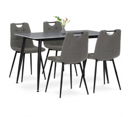 Jídelní set s 4 židlemi, 130x70x76cm mramor, ASE-1001 GREY2