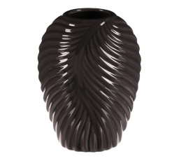 Váza keramická - glazovaná, šedá antracitová